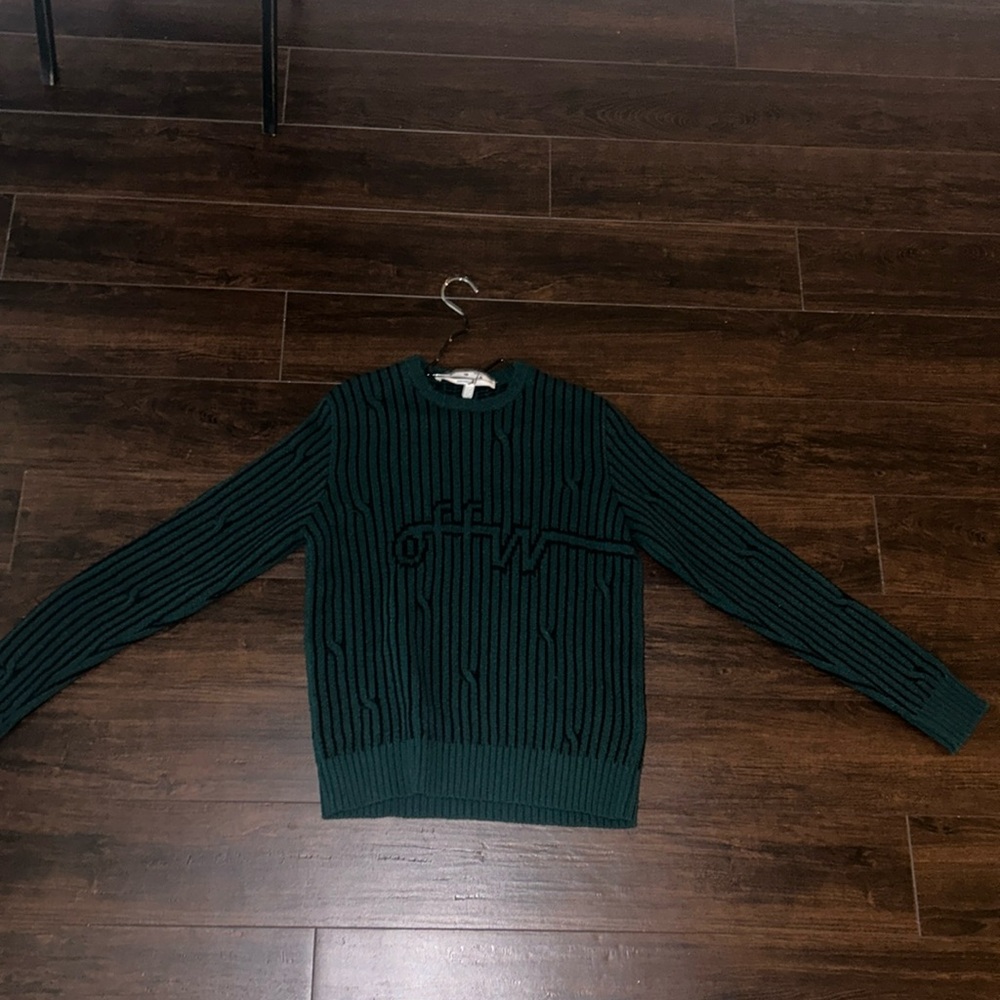 Virgil Off-White crew neck sweater distressed